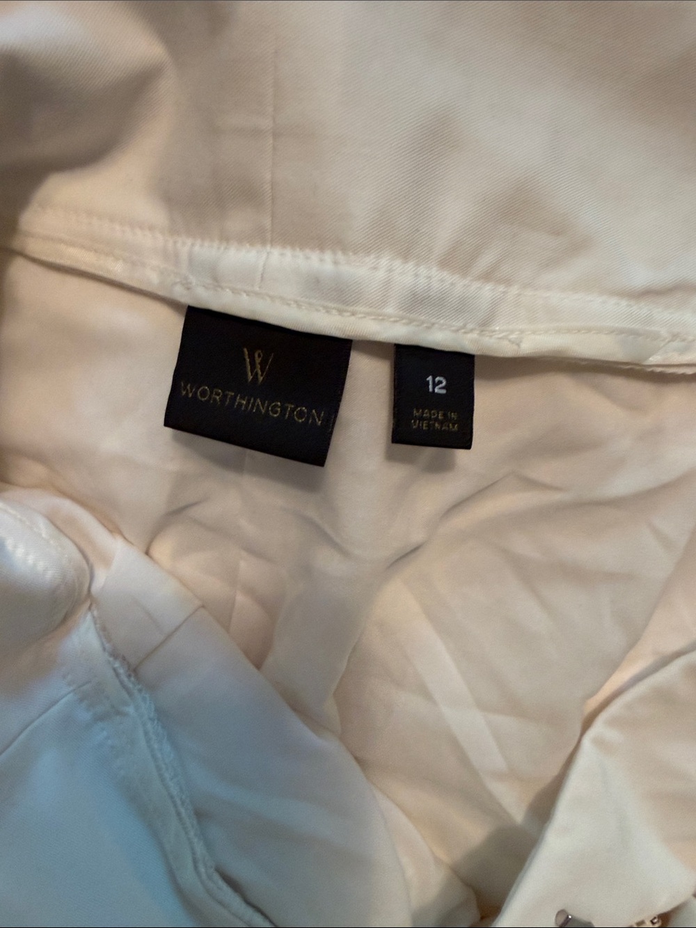 Worthington White High-Waist Wide-Leg Belted Pants